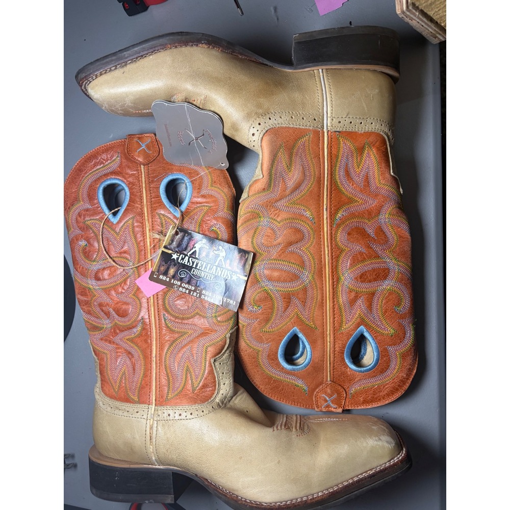 Twisted X WRS0005 Ruff Stock Cowboy Boots Womens 8B Tan Leather Western